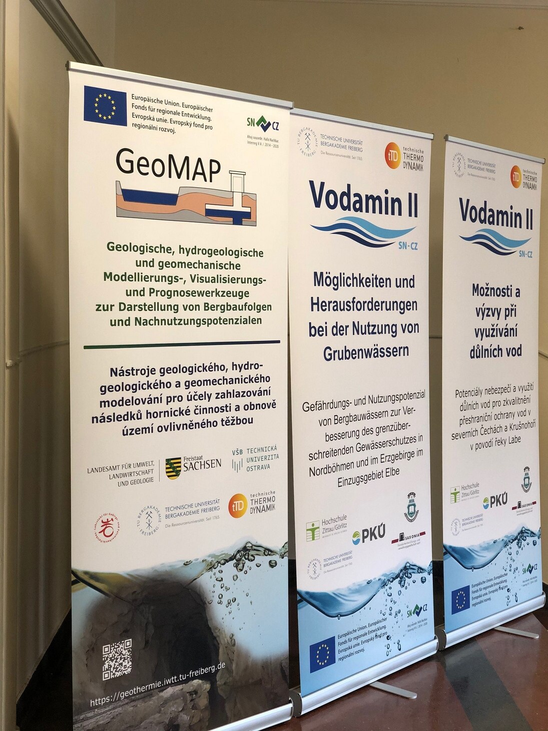 Vorstellung der EU-Projekte GeoMAP und Vodamin II im Foyer der Oelsnitzer Stadthalle