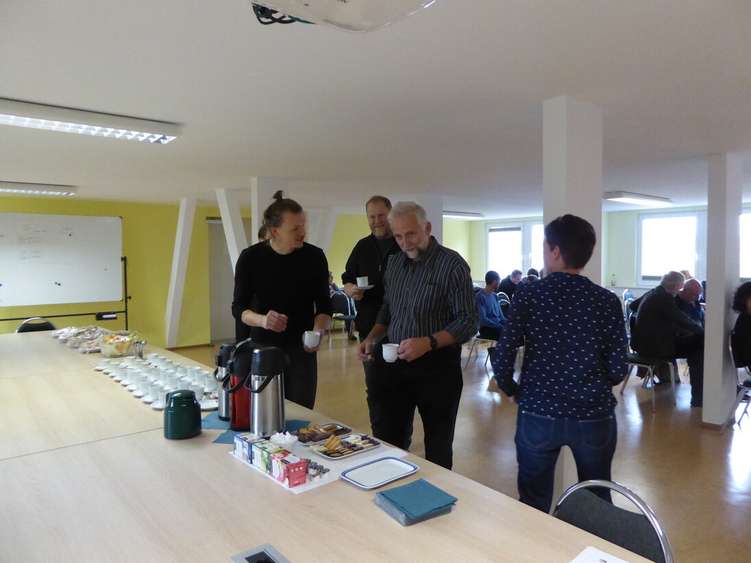 Erfrischungen vor Beginn des Workshops